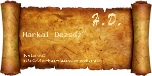 Harkai Dezső névjegykártya